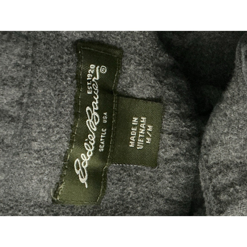 Eddie Bauer Long Sleeve Heavy Flannel Shirt Men's Medium Classic Fit Gray Hiking - Picture 3 of 9